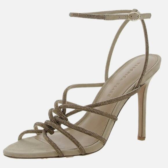 Veronica Beard Shoes - Veronica Beard Strappy Heels Sand Topaz Suede